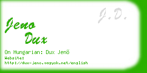 jeno dux business card