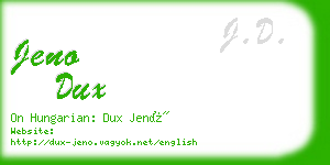 jeno dux business card